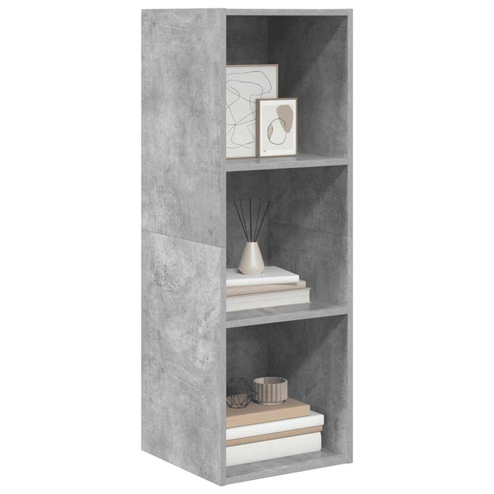 Dulap TV montat pe perete, gri beton, 37x37x107 cm, PAL - WALTI WALTI