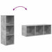 Dulap TV montat pe perete, gri beton, 37x37x107 cm, PAL - WALTI WALTI