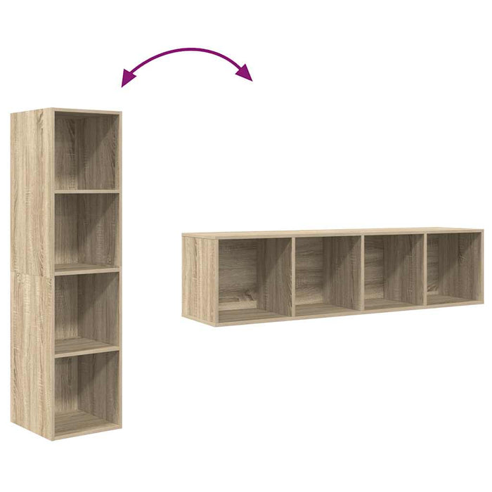 Dulap TV montat pe perete, stejar Sonoma, 37x37x142,5 cm, PAL - WALTI WALTI