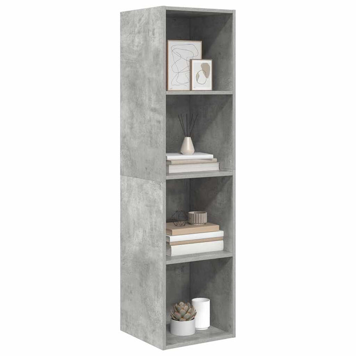 Dulap TV montat pe perete, gri beton, 37x37x142,5 cm, PAL - WALTI WALTI