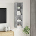 Dulap TV montat pe perete, gri beton, 37x37x142,5 cm, PAL - WALTI WALTI