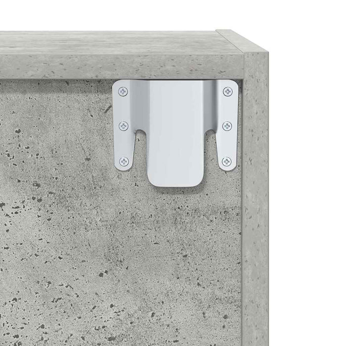 Dulap TV montat pe perete, gri beton, 37x37x142,5 cm, PAL - WALTI WALTI