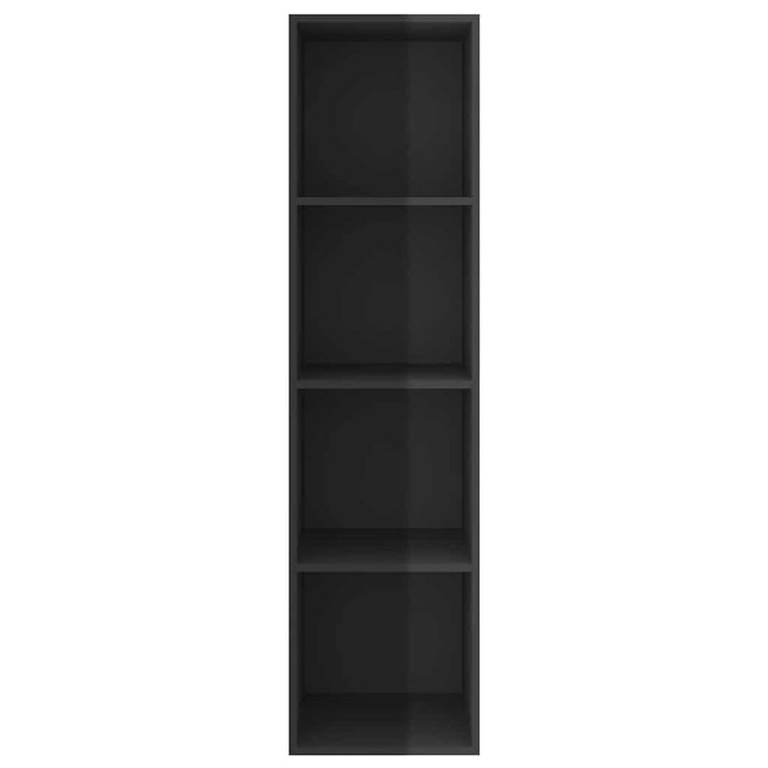 Dulap TV montat pe perete, negru extralucios 37x37x142,5 cm PAL WALTI