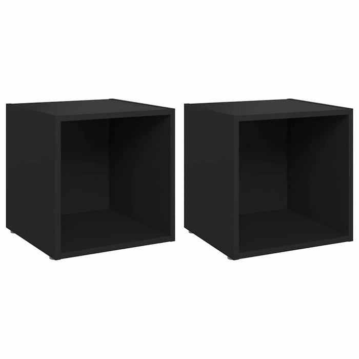Comode TV, 2 buc., negru, 37x35x37 cm, PAL WALTI