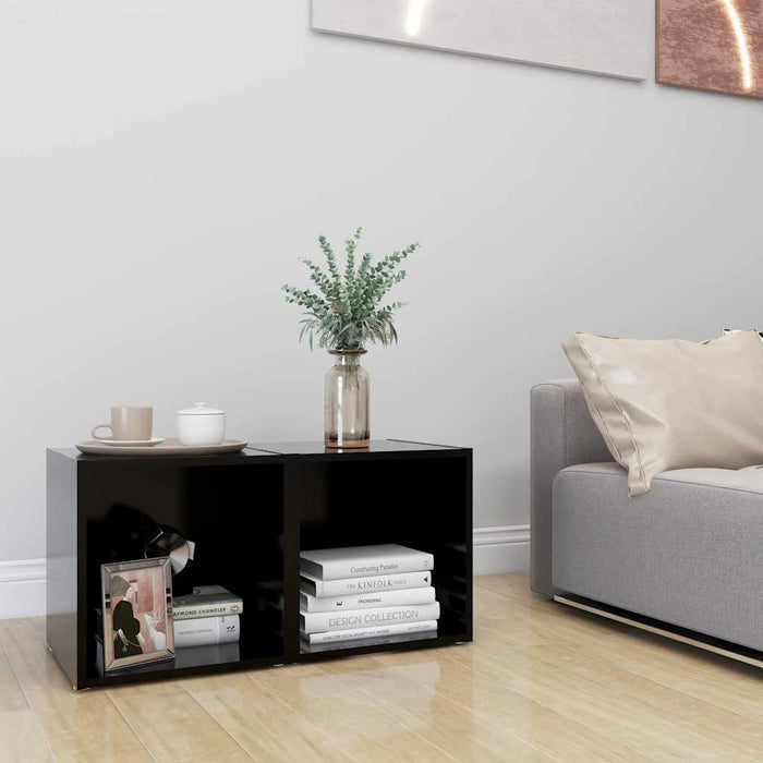Comode TV, 2 buc., negru, 37x35x37 cm, PAL WALTI