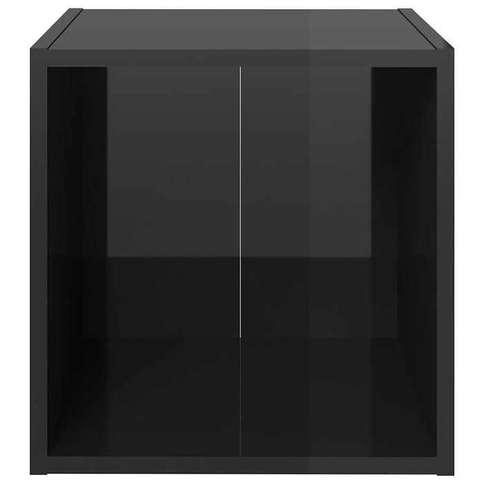 Comode TV, 2 buc., negru extralucios, 37x35x37 cm, PAL WALTI