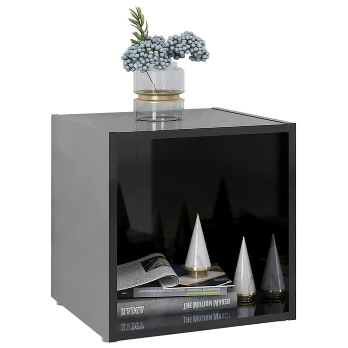 Comode TV, 2 buc., negru extralucios, 37x35x37 cm, PAL WALTI