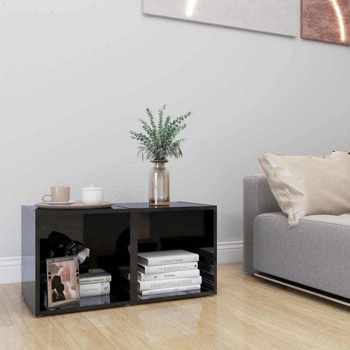 Comode TV, 2 buc., negru extralucios, 37x35x37 cm, PAL WALTI