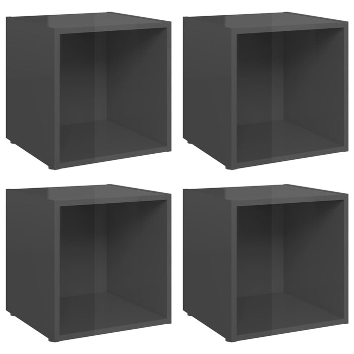 Comode TV, 4 buc., gri extralucios, 37x35x37 cm, PAL - WALTI WALTI