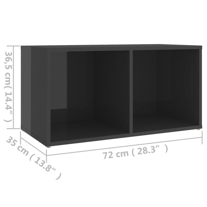 Comodă TV, gri extralucios, 72x35x36,5 cm, PAL - WALTI WALTI