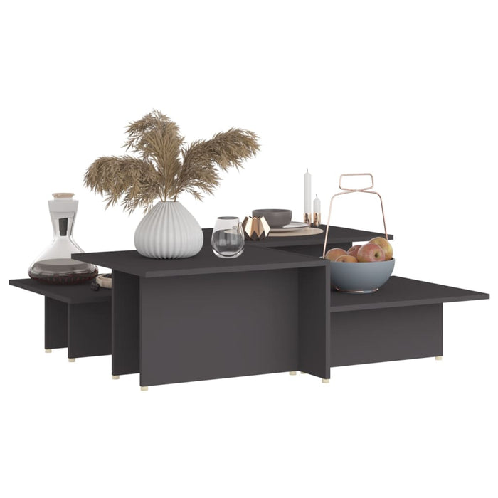 Mese de cafea, 2 buc., gri, 111,5x50x33 cm, lemn compozit - WALTI WALTI
