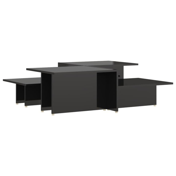 Mese cafea 2 buc negru extralucios 111,5x50x33 cm lemn compozit - WALTI WALTI