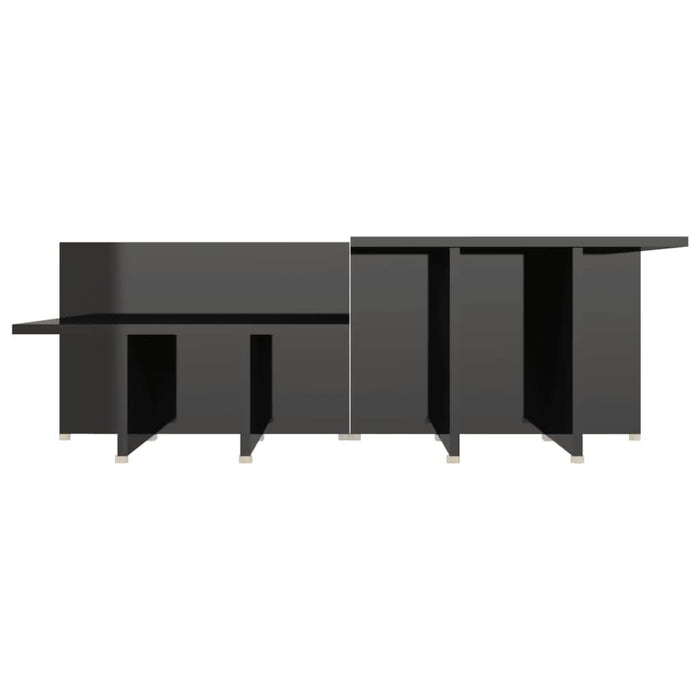 Mese cafea 2 buc negru extralucios 111,5x50x33 cm lemn compozit - WALTI WALTI
