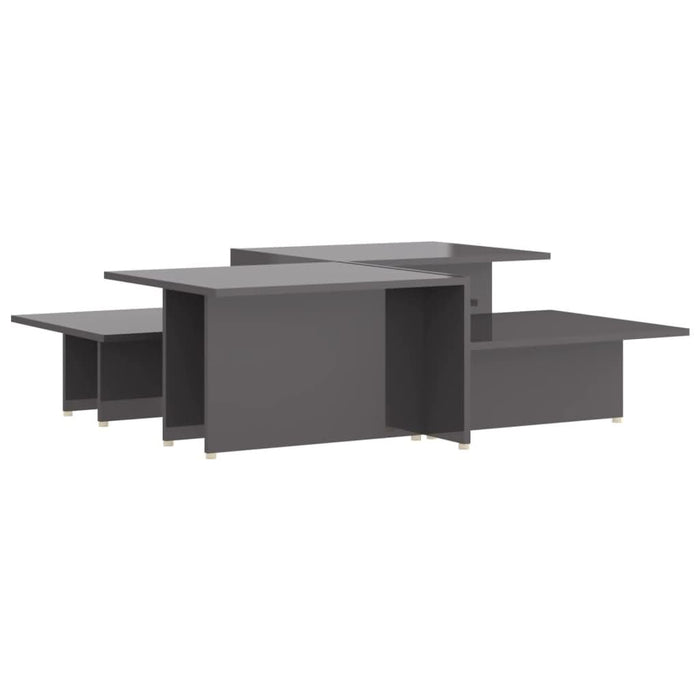Mese cafea 2 buc. gri extralucios 111,5x50x33 cm lemn compozit - WALTI WALTI