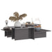 Mese cafea 2 buc. gri extralucios 111,5x50x33 cm lemn compozit - WALTI WALTI