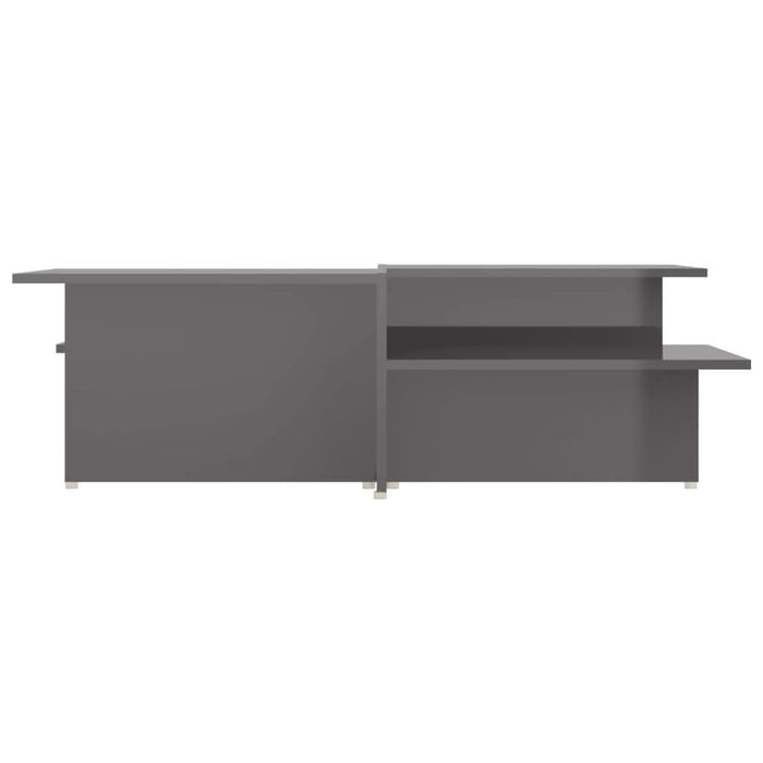 Mese cafea 2 buc. gri extralucios 111,5x50x33 cm lemn compozit - WALTI WALTI