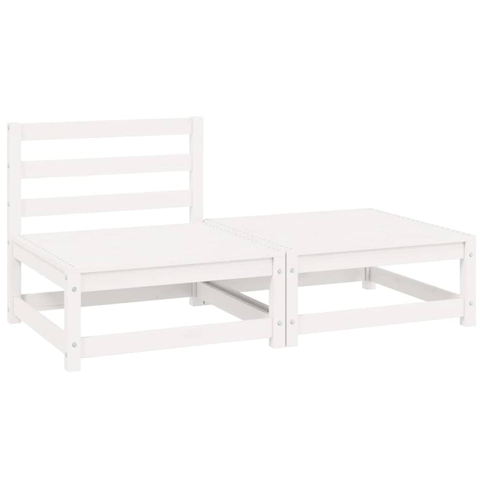 Set mobilier de grădină, 2 piese, alb, lemn masiv de pin - WALTI WALTI