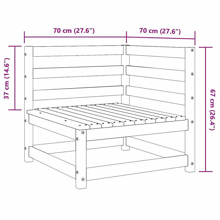 Set mobilier de grădină, 3 piese, gri, lemn masiv de pin WALTI