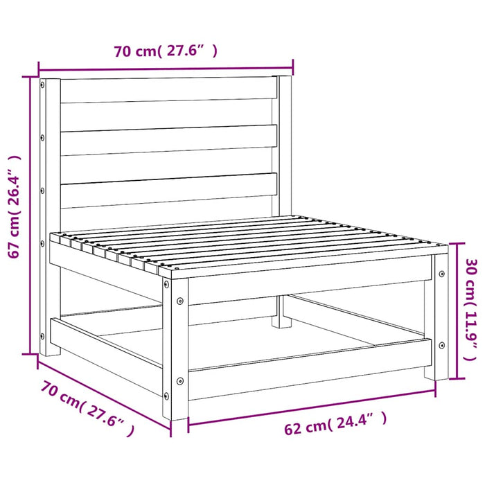 Set mobilier de grădină, 3 piese, gri, lemn masiv de pin WALTI