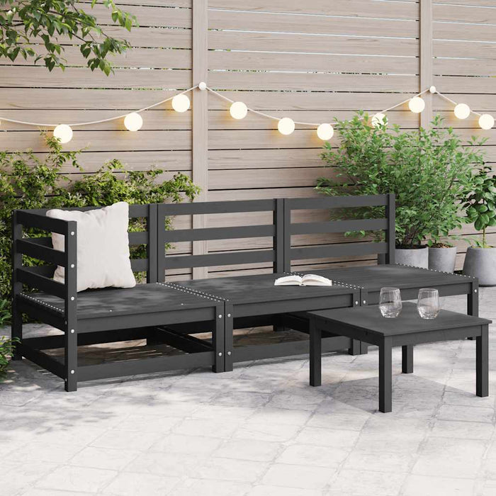 Set mobilier de grădină, 3 piese, gri, lemn masiv de pin WALTI