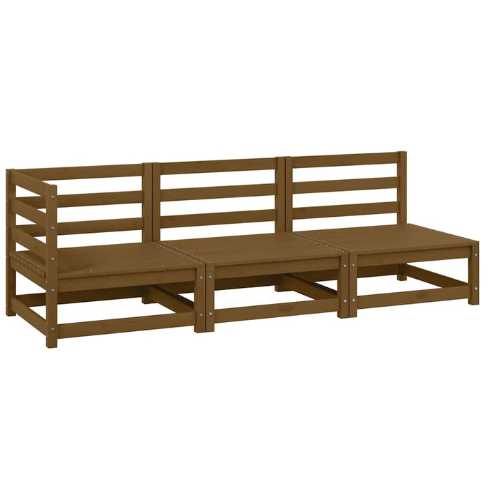 Set mobilier de grădină, 3 piese, maro miere, lemn masiv de pin WALTI