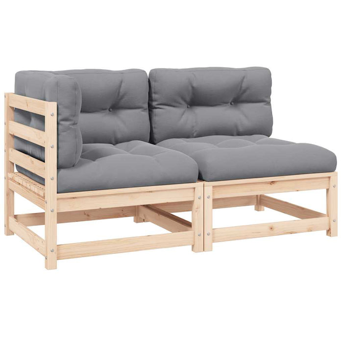 Set mobilier de grădină cu perne, 2 piese, lemn masiv de pin - WALTI WALTI