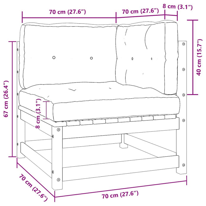 Set mobilier grădină&perne 2 piese, maro miere lemn masiv pin - WALTI WALTI
