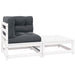 Set mobilier de grădină cu perne, 2 piese, alb, lemn masiv pin - WALTI WALTI