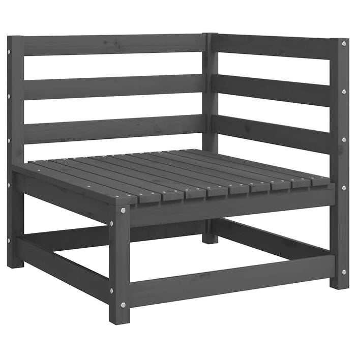 Set mobilier de grădină cu perne, 2 piese, gri, lemn masiv pin - WALTI WALTI