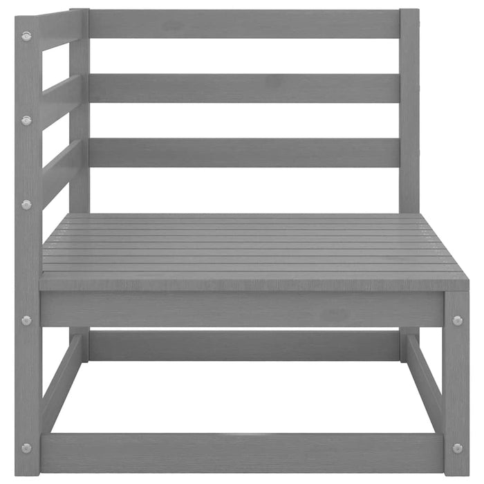 Set mobilier de grădină cu perne, 2 piese, gri, lemn masiv pin - WALTI WALTI