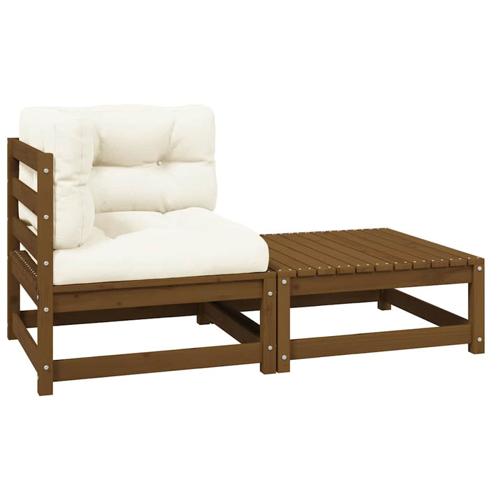 Set mobilier grădină&perne 2 piese, maro miere lemn masiv pin - WALTI WALTI