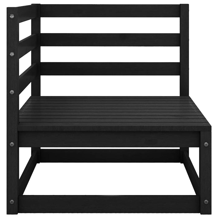 Set mobilier grădină cu perne, 2 piese, negru, lemn masiv pin WALTI
