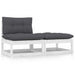 Set mobilier de grădină cu perne, 2 piese, alb, lemn masiv pin - WALTI WALTI