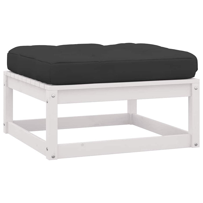 Set mobilier de grădină cu perne, 2 piese, alb, lemn masiv pin - WALTI WALTI