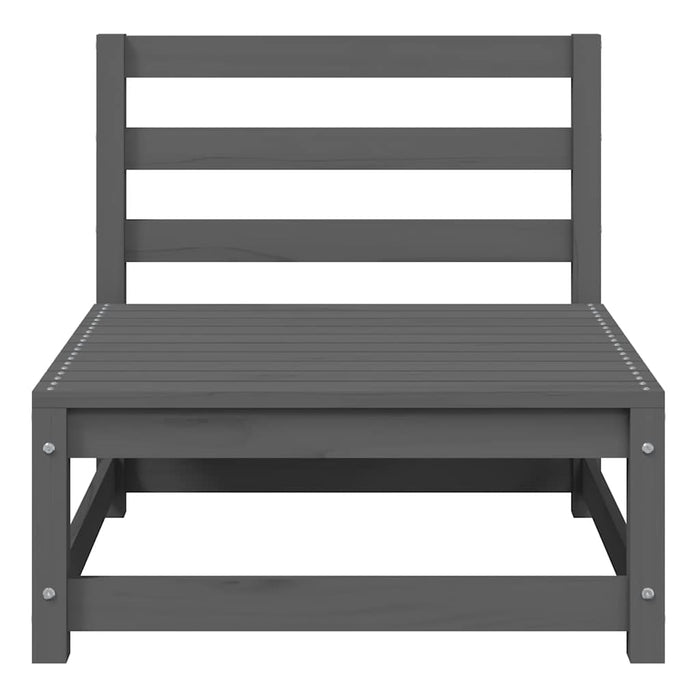 Set mobilier de grădină cu perne, 2 piese, gri, lemn masiv pin WALTI
