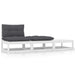 Set mobilier de grădină cu perne, 3 piese, alb, lemn masiv pin - WALTI WALTI