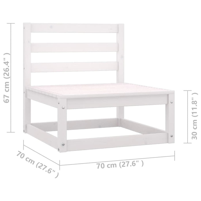Set mobilier de grădină cu perne, 3 piese, alb, lemn masiv pin - WALTI WALTI