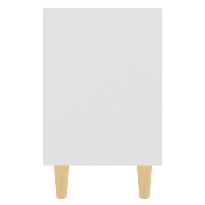 Noptiere cu picioare lemn masiv, 2 buc., alb, 40x30x50 cm - WALTI WALTI