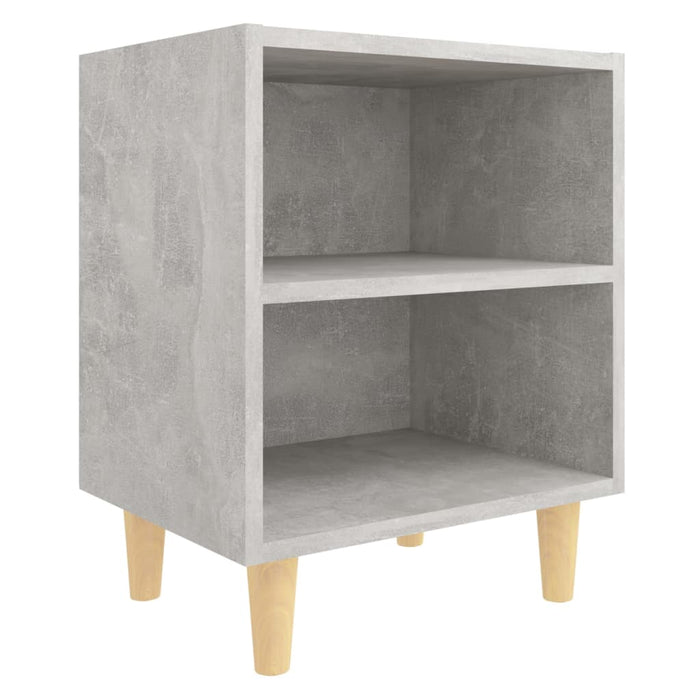 Noptieră cu picioare din lemn masiv, gri beton, 40x30x50 cm - WALTI WALTI