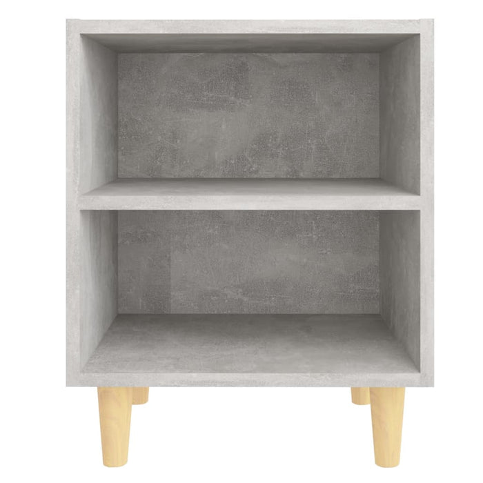 Noptieră cu picioare din lemn masiv, gri beton, 40x30x50 cm - WALTI WALTI