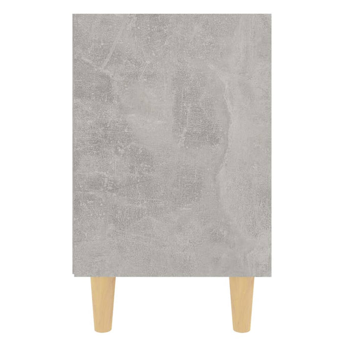 Noptieră cu picioare din lemn masiv, gri beton, 40x30x50 cm - WALTI WALTI