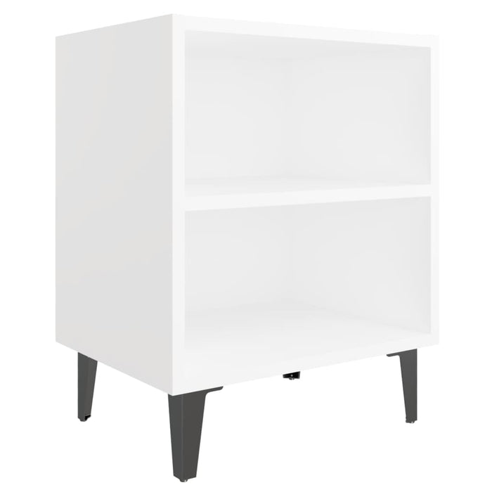 Noptiere cu picioare metalice, 2 buc, alb, 40x30x50 cm - WALTI WALTI