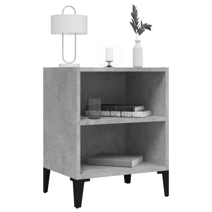 Noptieră cu picioare metalice, gri beton, 40x30x50 cm - WALTI WALTI