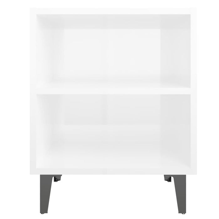 Noptieră cu picioare metalice, alb extralucios, 40x30x50 cm - WALTI WALTI