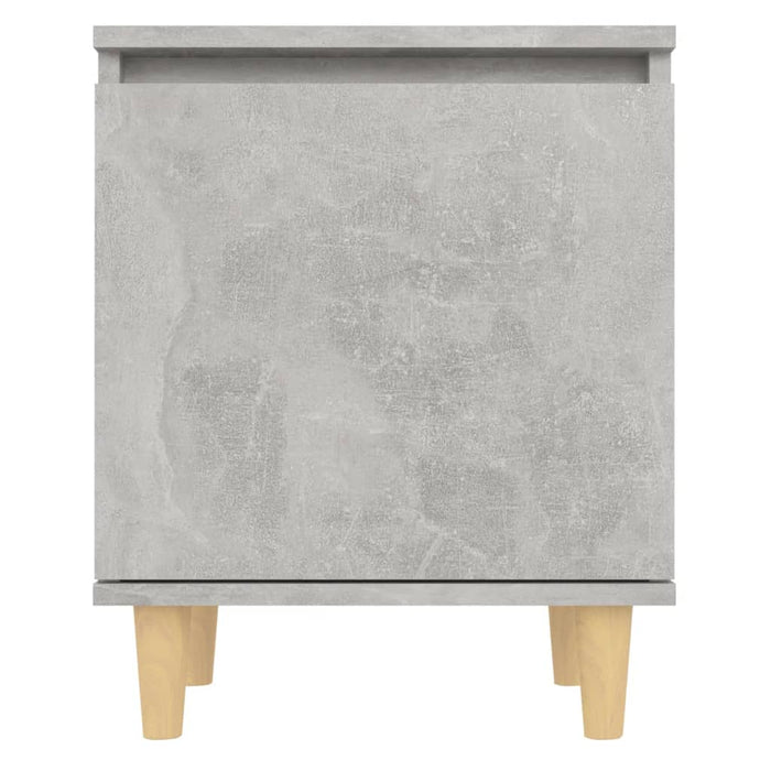 Noptieră cu picioare din lemn masiv, gri beton, 40x30x50 cm - WALTI WALTI