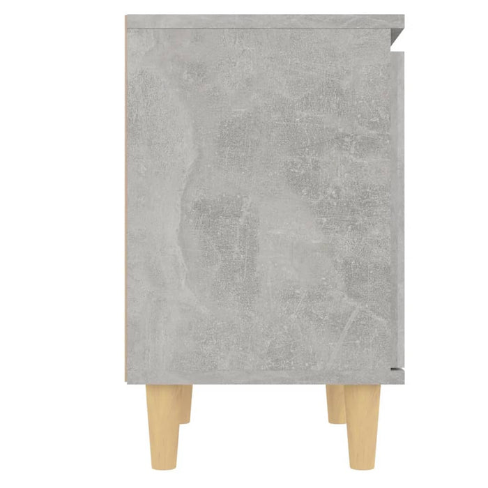Noptieră cu picioare din lemn masiv, gri beton, 40x30x50 cm - WALTI WALTI