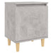 Noptiere cu picioare lemn masiv, 2 buc., gri beton, 40x30x50 cm - WALTI WALTI
