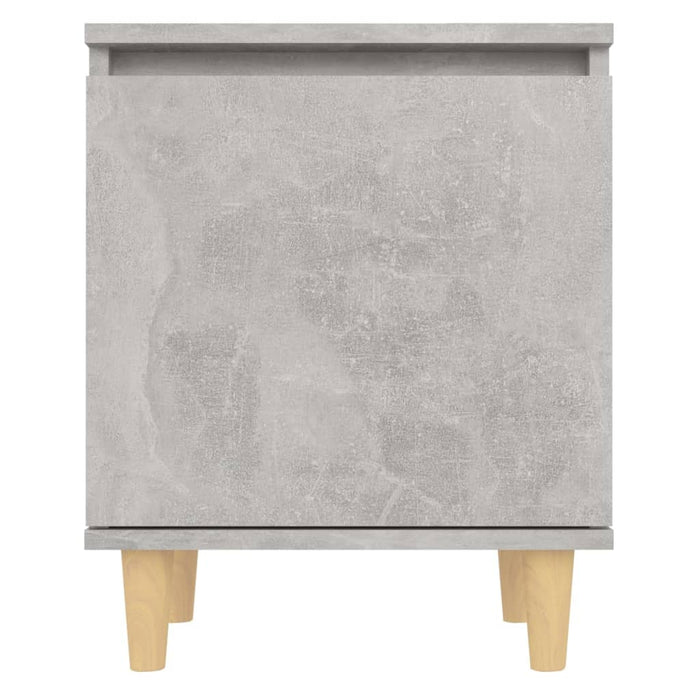 Noptiere cu picioare lemn masiv, 2 buc., gri beton, 40x30x50 cm - WALTI WALTI