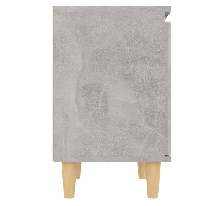 Noptiere cu picioare lemn masiv, 2 buc., gri beton, 40x30x50 cm - WALTI WALTI