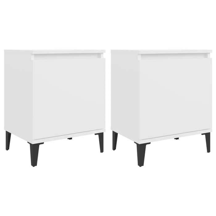 Noptiere cu picioare metalice, alb, 40x30x50 cm - WALTI WALTI